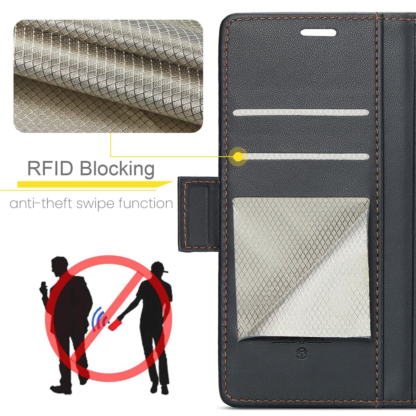 SINIANL Compatible with Samsung Galaxy S26 Wallet Case with Card Holder, Women Men Flip Cover with RFID Blocking Magnetic Clasp Kickstand Leather Book Folio Case for Galaxy S26 Black