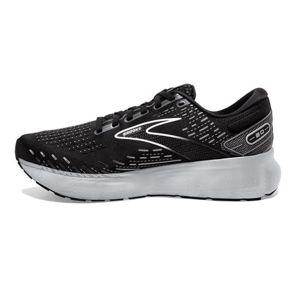 Brooks Men's Glycerin 20 Neutral Running Shoe - Black/White/Alloy - 9 Wide