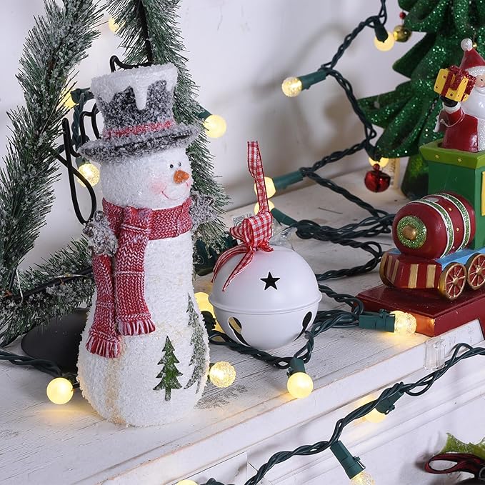 Globe String Lights, 70 LED Mix-Ball Fairy Lights Plug in UL Listed Christmas Tree Lights 19Ft Christmas Outdoor Indoor Fairy Lights for Bedroom Tree Patio Party Garden Wedding, Warm White
