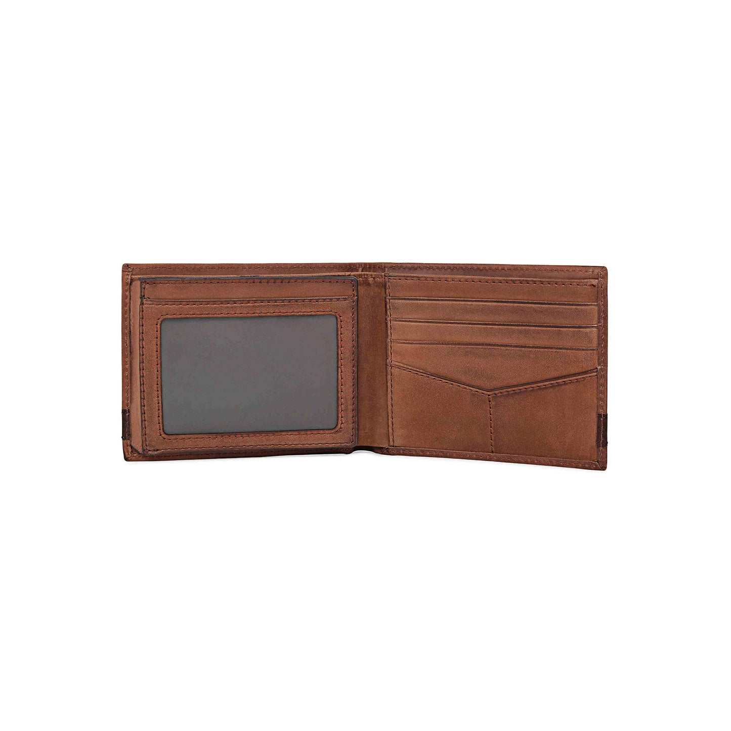 Fossil Men's Quinn Leather Bifold with Flip ID Wallet, Men's Leather Wallet, Brown