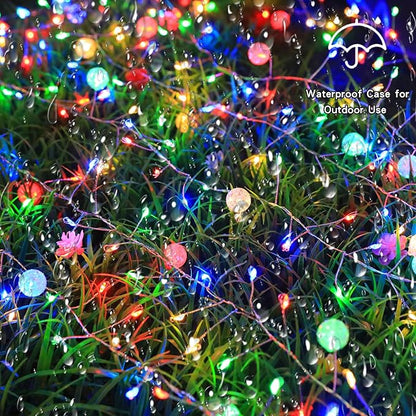 Copper Wire Firecracker Christmas Lights, 26FT 400LED Plug-in Twinkle Cluster Fairy Lights for Christmas Tree with Remote for Bedroom Dorm Wreath DIY Wedding Christmas Decoration