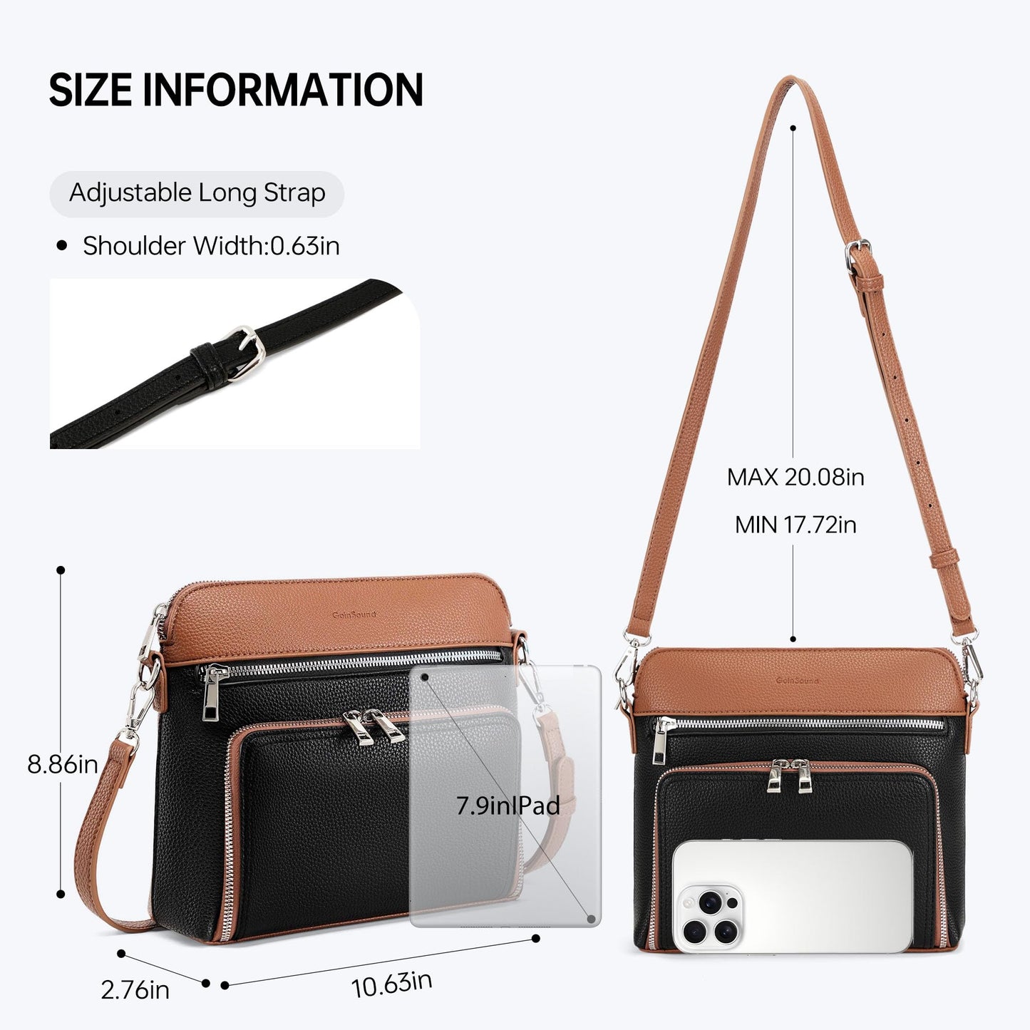 Goinsound Crossbody Purses for Women Small Crossbody Bags for Women with Built in RFID Wallet