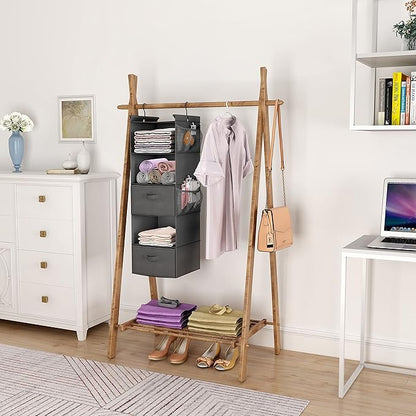 MAX Houser 5 Tier Shelf Hanging Closet Organizer, Cloth Hanging Shelf