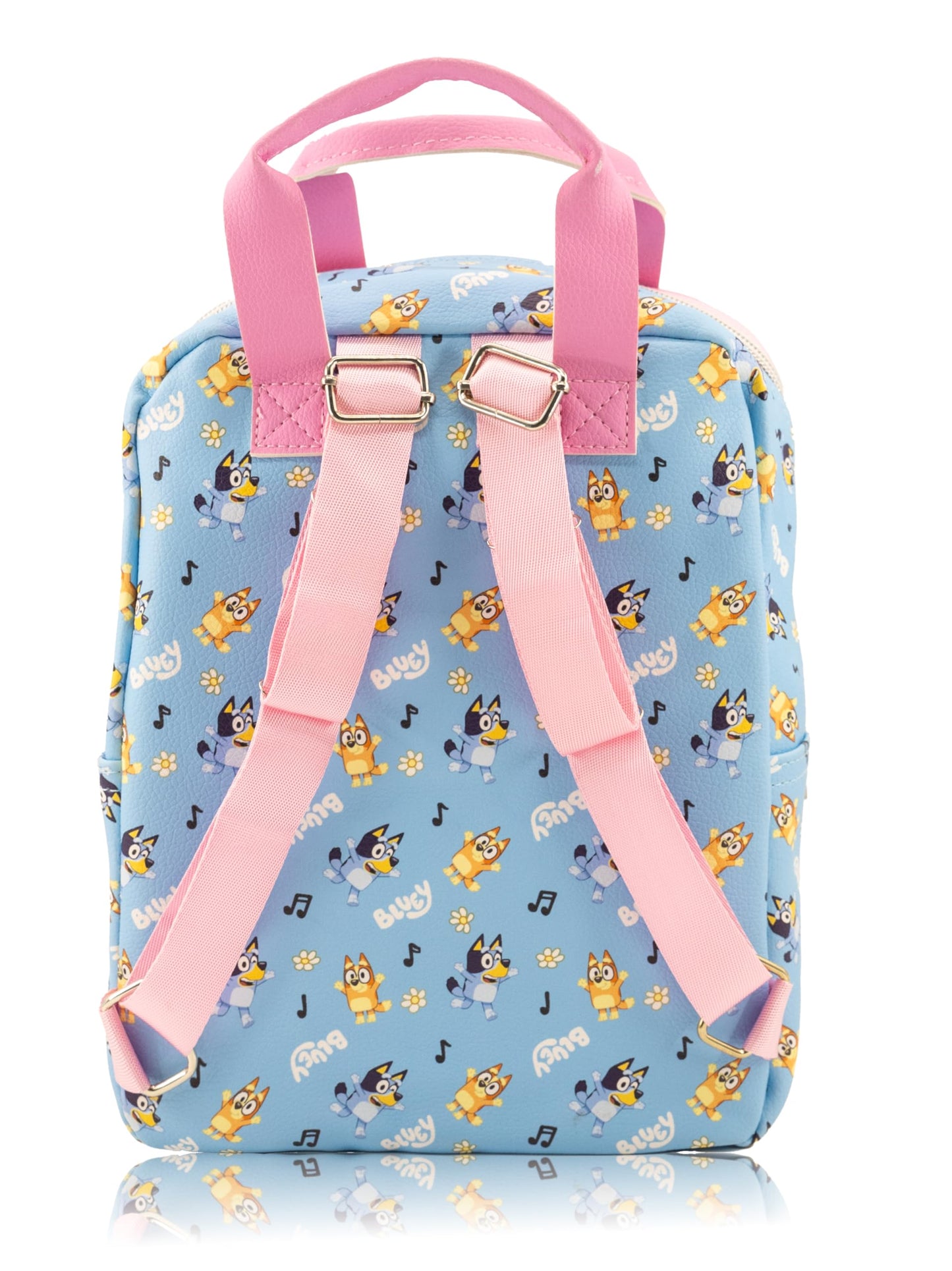 Fast Forward Bluey Mini Backpack for Kids & Adults | 10" PU Leather Bluey Backpack Purse Featuring Bluey | Toddler Travel Bag, Small Backpack Bookbag for School, Travel, or Everyday Use | Ages 3+
