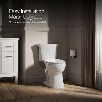Kohler PureWash M300 Manual Elongated Bidet Toilet Seat, Chrome Handle, Quiet-Close Lid Prevents Slamming, Toilet Bidet, Easy Installation with Quick-Release Hinges, Self-Cleaning Wand