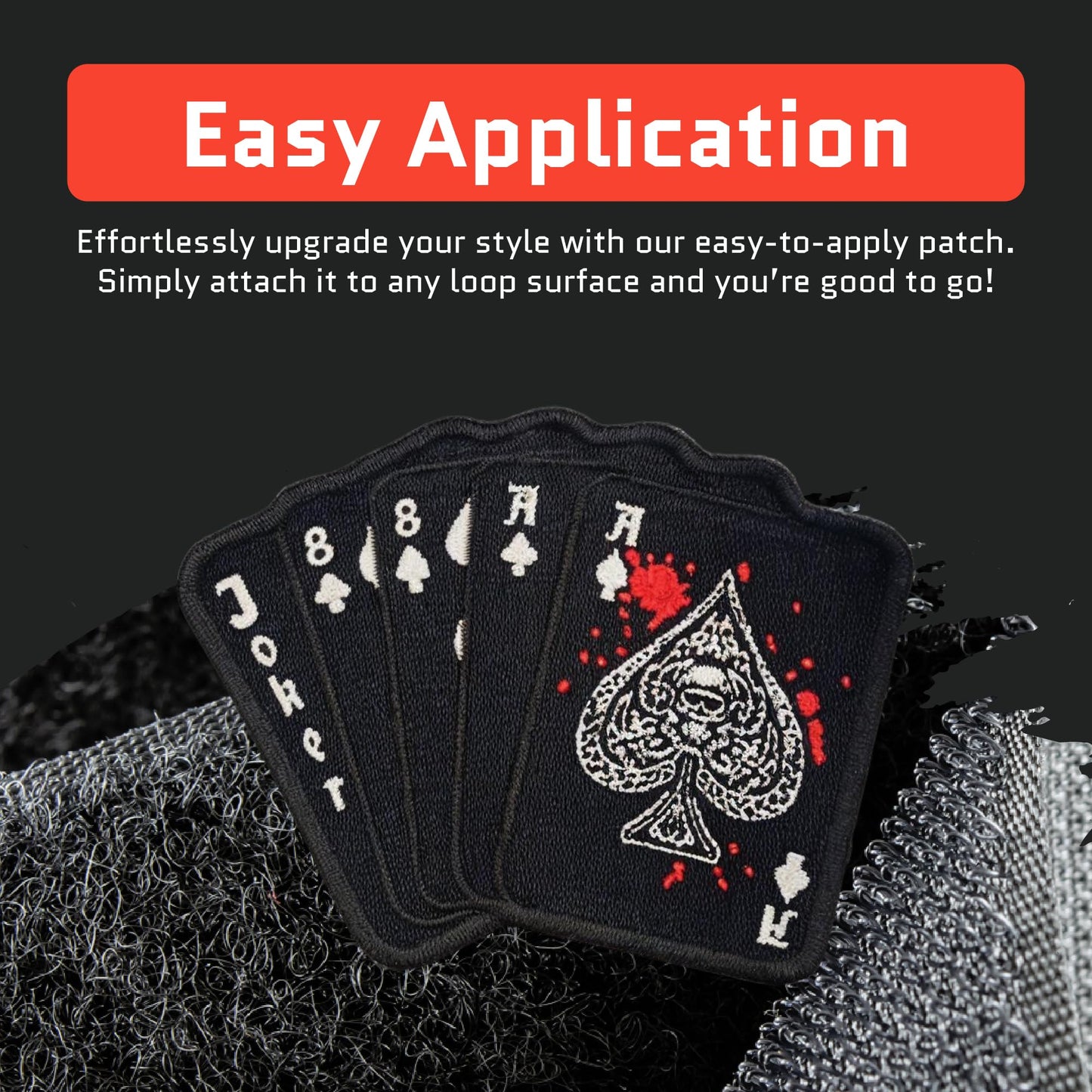 Dead Man's Hand Ace of Spade Embroidery Patch - Funny Meme Embroidered Patches, Military Tactical Morale Patch with Hook and Loop Fastener, Cute Patches for Backpacks, Jeans, Jackets, Vests & More