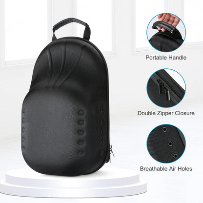 ProCase Hat Travel Hard Case, Hat Carrier Storage Bag for 7-8 Baseball Caps,Hat Organizer Ball Caps Holder with Adjustable Shoulder Strap -Black