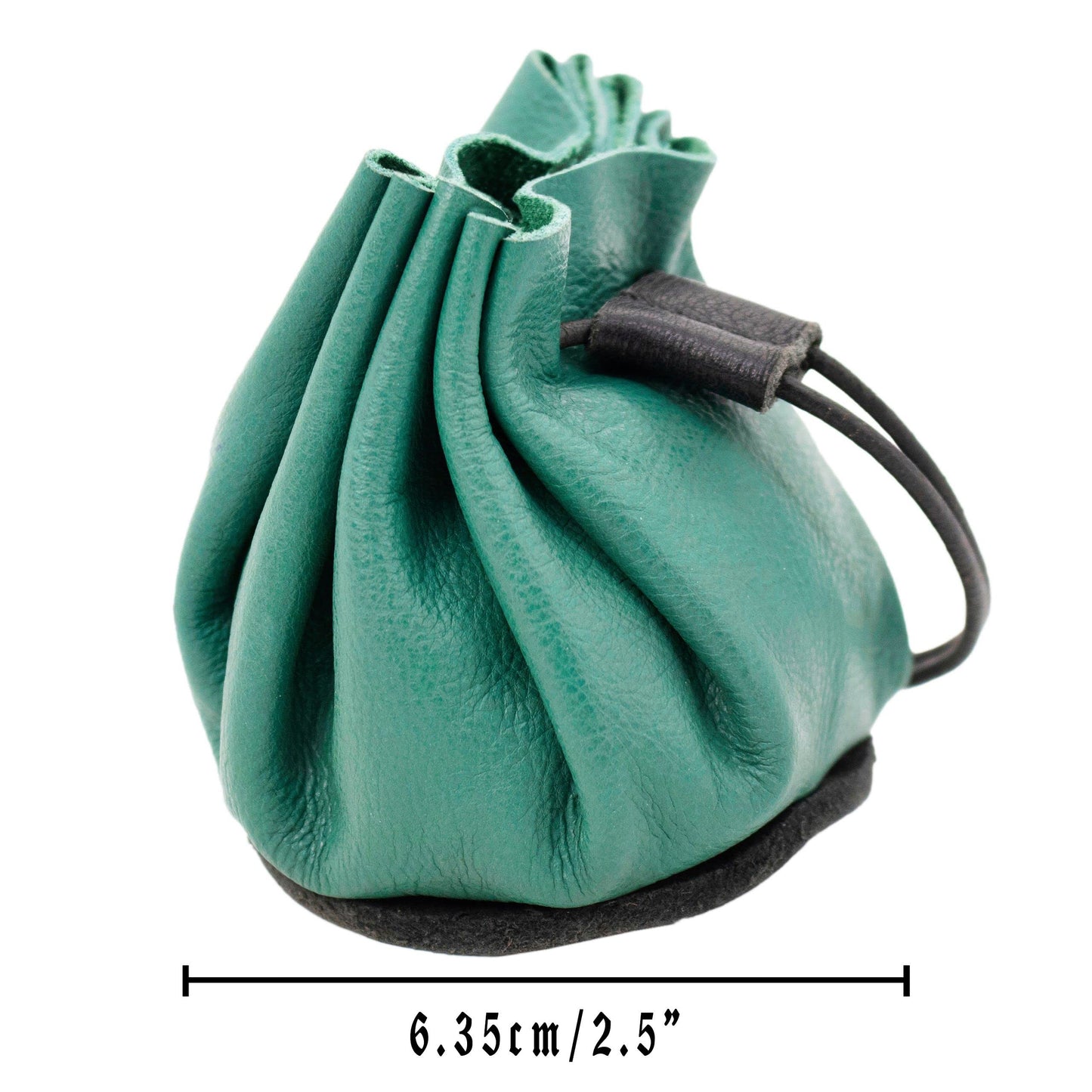 Medieval Drawstring Waist Pouch Viking Leather Pouch with 100% Suede Renaissance Cosplay Accessory for Medieval Events, LARP, SCA, Reenactment, Renfair - Green