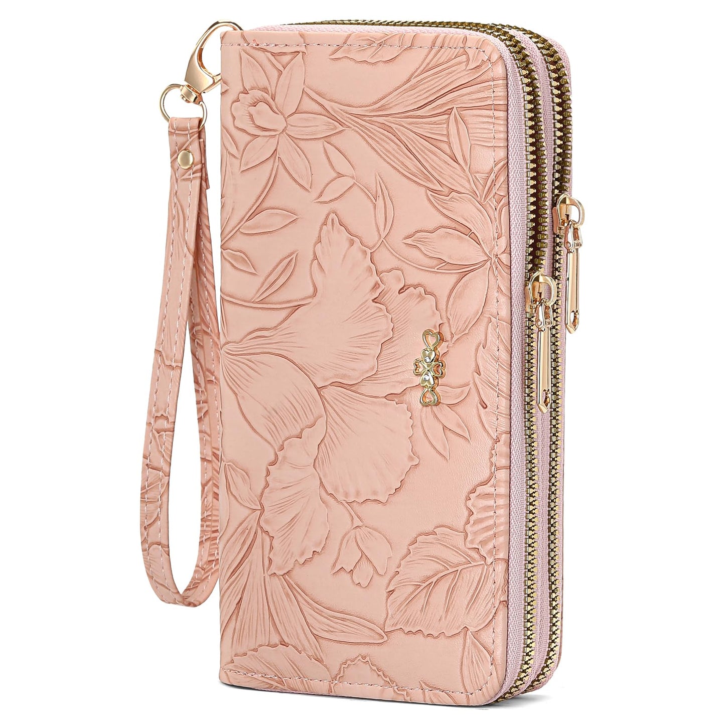 RNIEGA Wallet for Women Clutch Double Zip Around Credit Card Holder Leather Women's Wallet Large Capacity