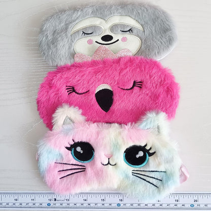 Cute Animal Sleeping Mask Soft Plush Blindfold Cute Rabbit Panda Koala Eye Cover Eyeshade for Kids Teens Girls Women (Flamingo)