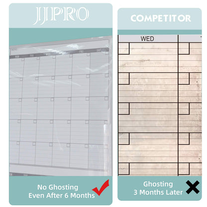 Large Dry Erase Wall Calendar - 60“ x 38" Undated Blank 6 Month Calendar - Giant Whiteboard 6 Month Poster - Premium Laminated Undated Planner for Classroom, Office, Project & Family Schedule