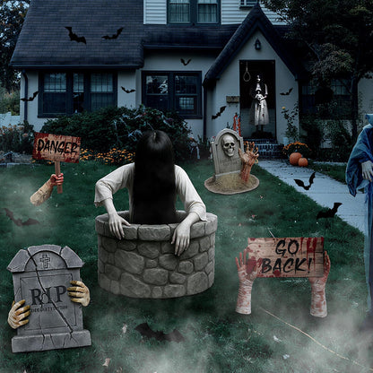 Roowest Large Halloween Decorations Outdoor Yard Sign, 27 Inch Yard Signs with Stakes Halloween RIP Lawn Decor for Graves Haunted House Holiday Party Props Supplies(Residual Limbs)