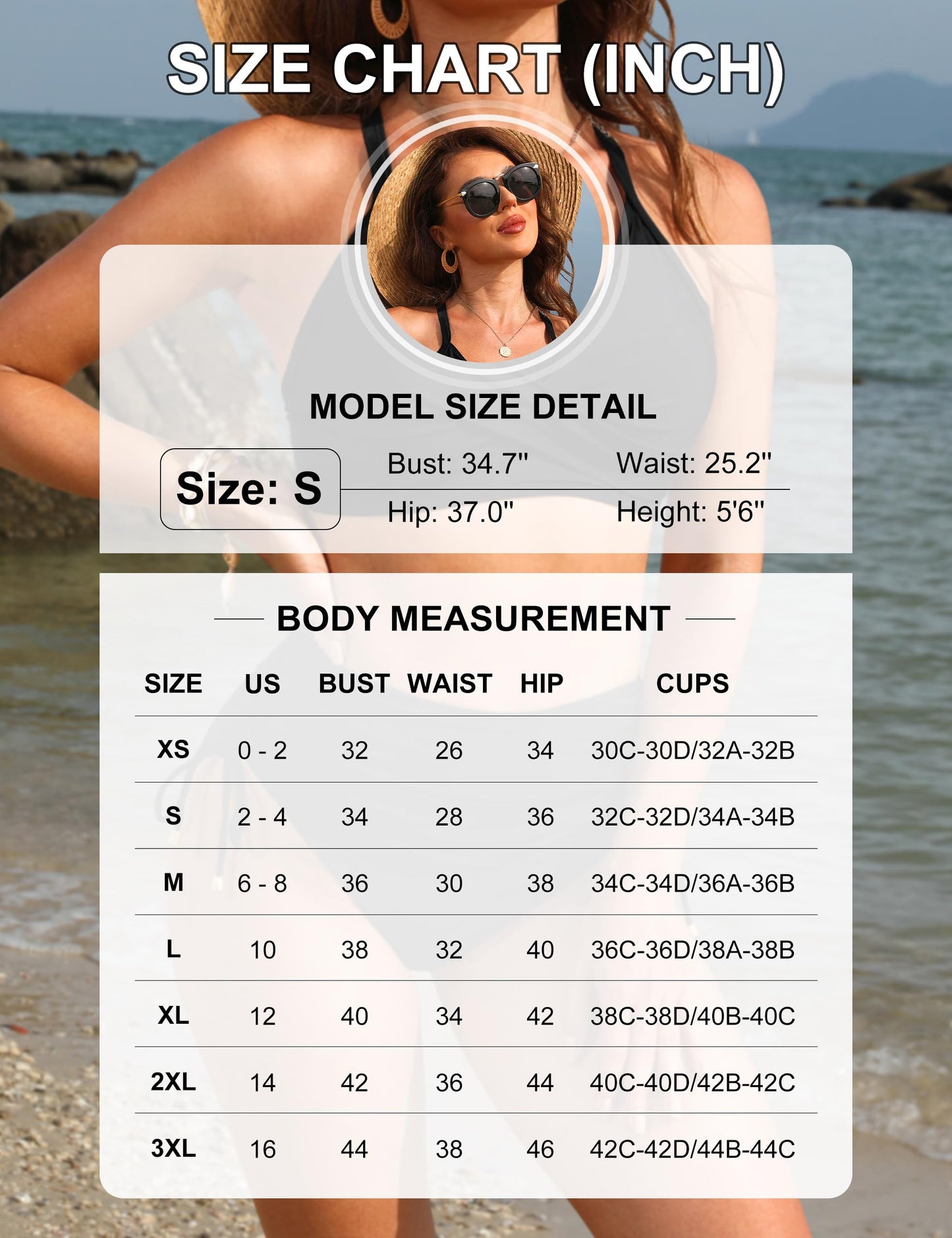 Blooming Jelly Womens High Waisted Bikini Sets Crisscross Tummy Control Swimsuit Metal 2 Piece Swim Suit (X-Large, Blue)