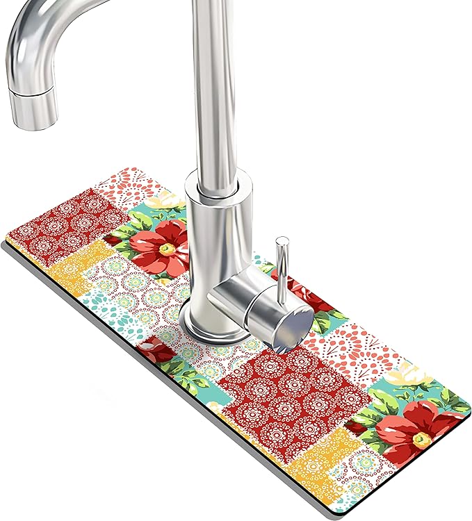Kitchen Sink Splash Guard Faucet Mat Super Absorbent Fast Drying Mat Sink