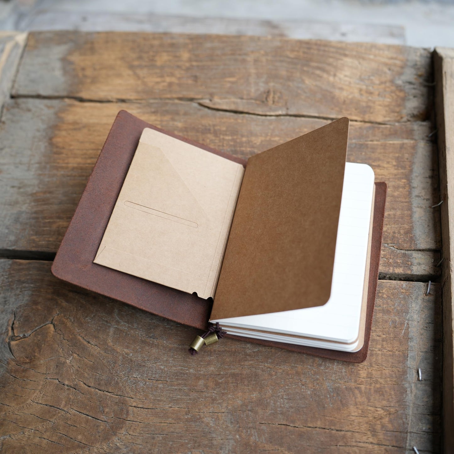 YIYUS Travelers Notebook Handcrafted Genuine Leather Journal Cover - A6 4.1" x 5.8" / 10.5cm x 14.8 cm Refillable Travel Journal Cover with Inner Pockets and Card Slots A6 Darkbrown