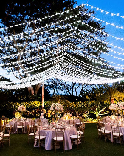 380LED 125FT Christmas Lights, Extra Long Outdoor String Lights Waterproof, Timer & Memory, 8 Modes Dimmable Plug in Fairy for Classroom Decor Outside Tree Wedding Patry Cool White