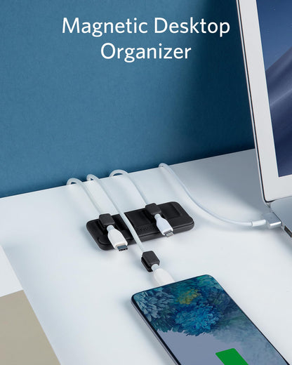 Anker Multipurpose Cord Keeper - 5 Clips for Lightning, USB C, Micro Cables & Other Wires - Sticks to Wood, Marble, Metal, Glass (Black)