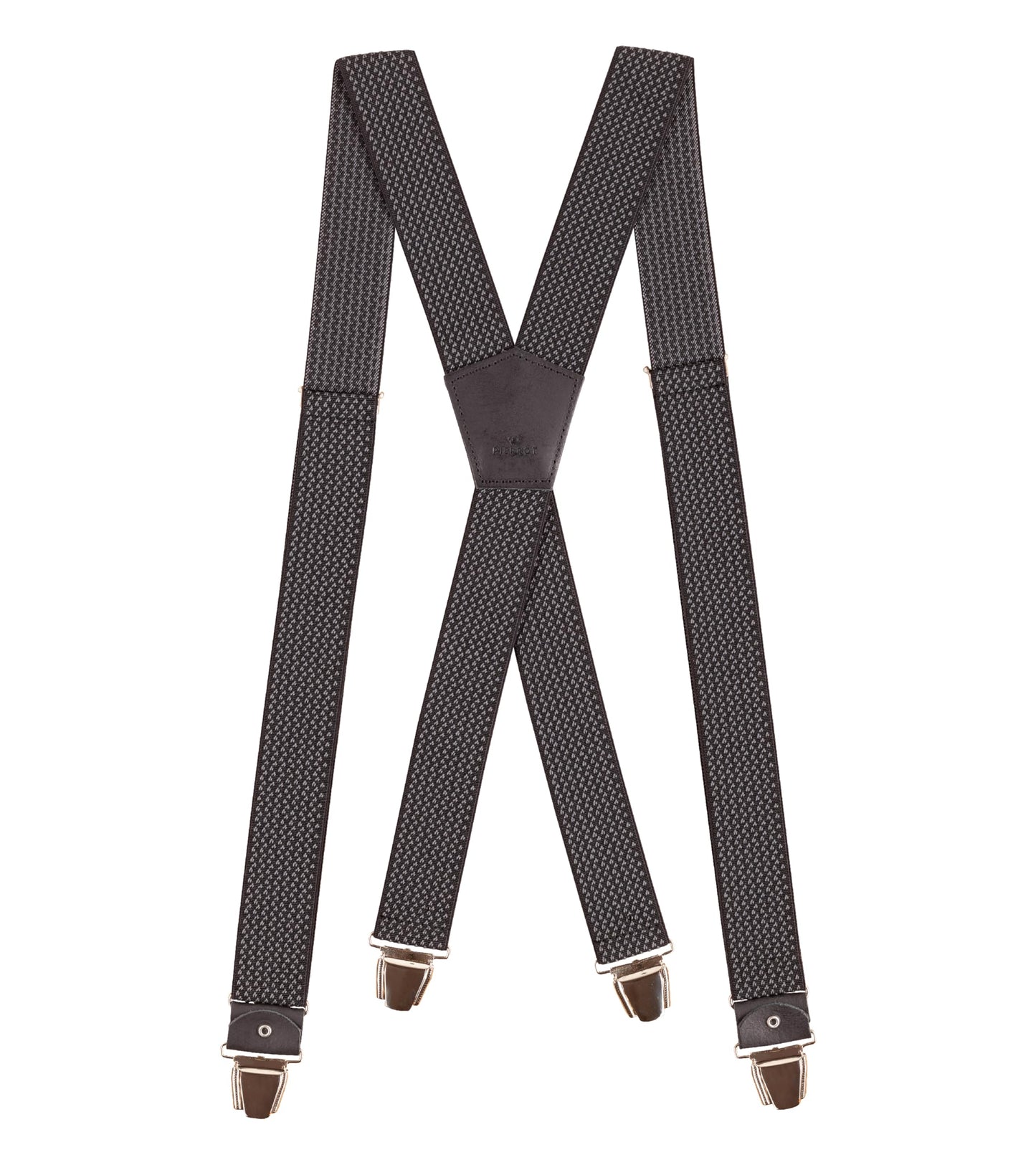 PIERROT Wide Premium Men's Suspenders - One Size Fits All, Adjustable - Reinforced Elastic and Leather Finishes