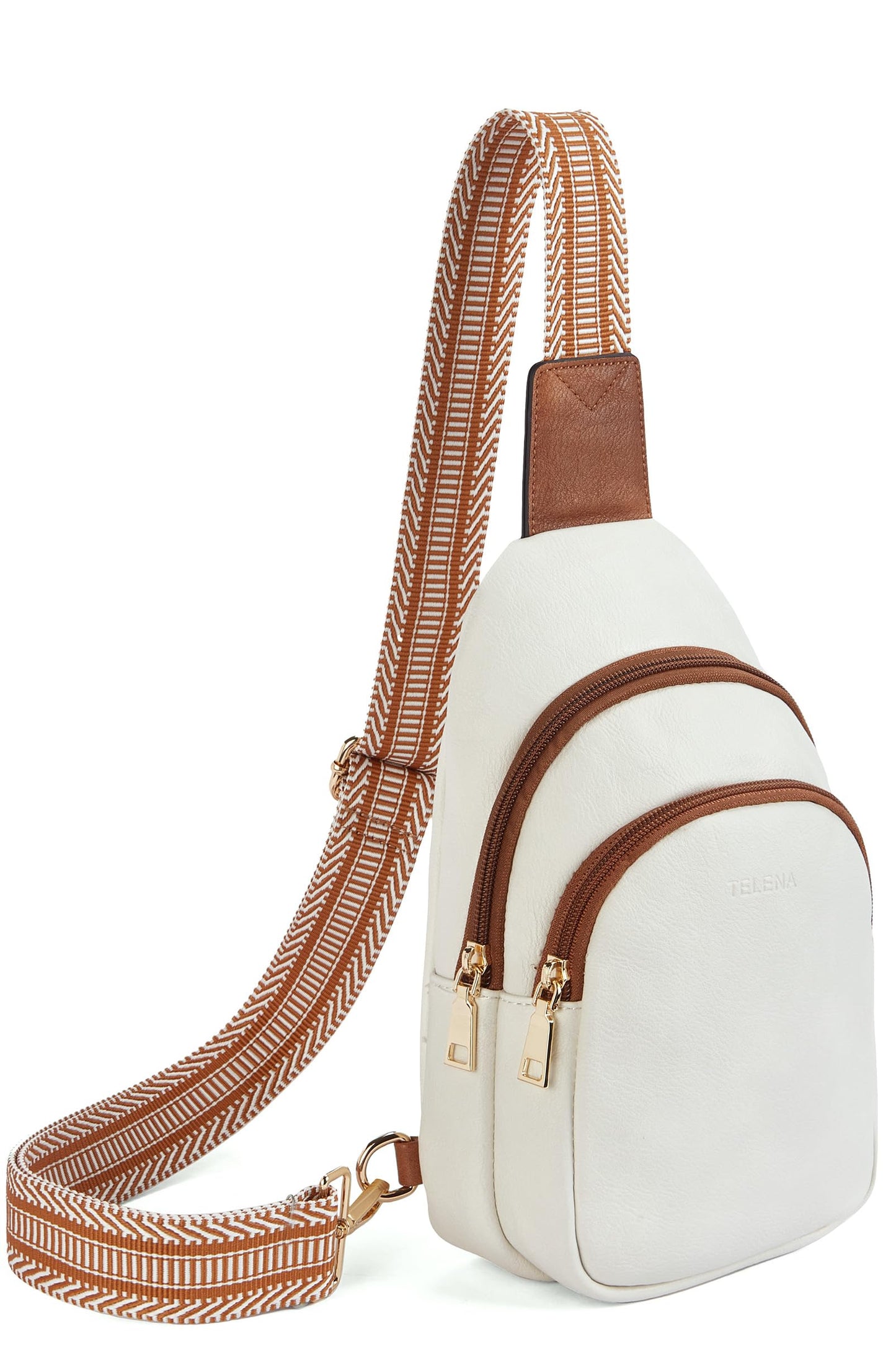 Telena Small Sling Bag for Women Leather Crossbody Fanny Packs Chest Bag for Women