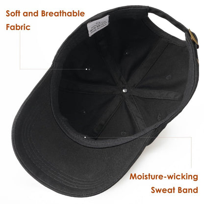 spxkd Baseball Cap for Men Women Washed Cotton Unstructured Baseball Hats Breathable Unisex Golf Dad Hat (US, Alpha, Small, Medium, Black)