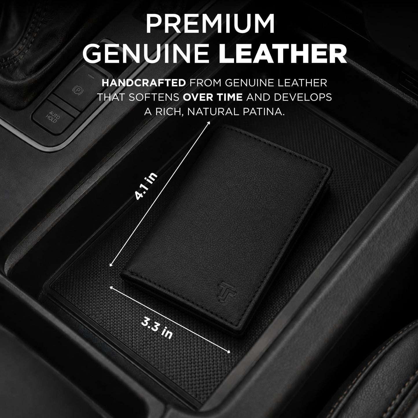 TRUTANN Black Leather Wallet – TrifoldCard Holder | Real Genuine Leather Mens Wallet | RFID Secure | Fits 8 Cards | Tap to Pay Feature | Quality Credit Card Holder