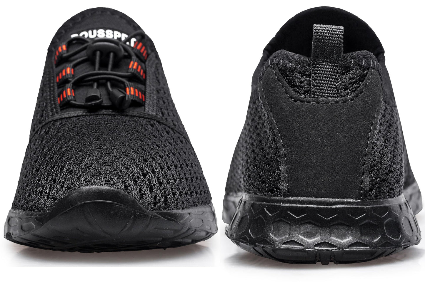 DOUSSPRT Men's Water Shoes Quick Drying Sports Aqua Shoes Dark Allblack Size 10.5