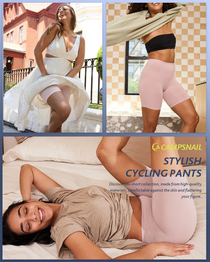 CAMPSNAIL Workout Biker Shorts Women - 3"/5"/8" High Waisted Tummy Control Spandex Booty Volleyball Shorts for Yoga Dance Nude