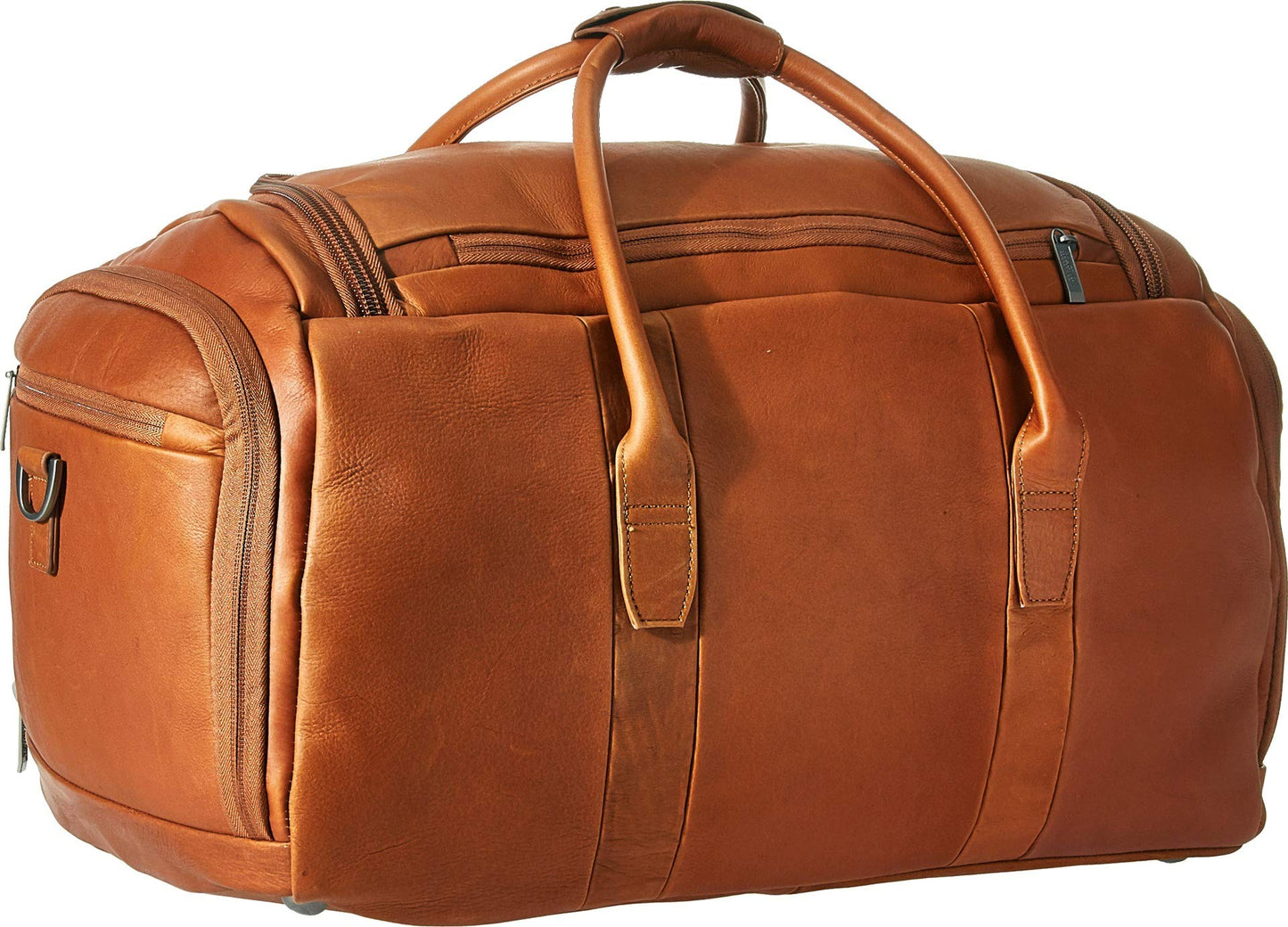 Kenneth Cole REACTION Duff Guy Colombian Leather 20" Single Compartment Top Load Travel Duffel Bag, Cognac