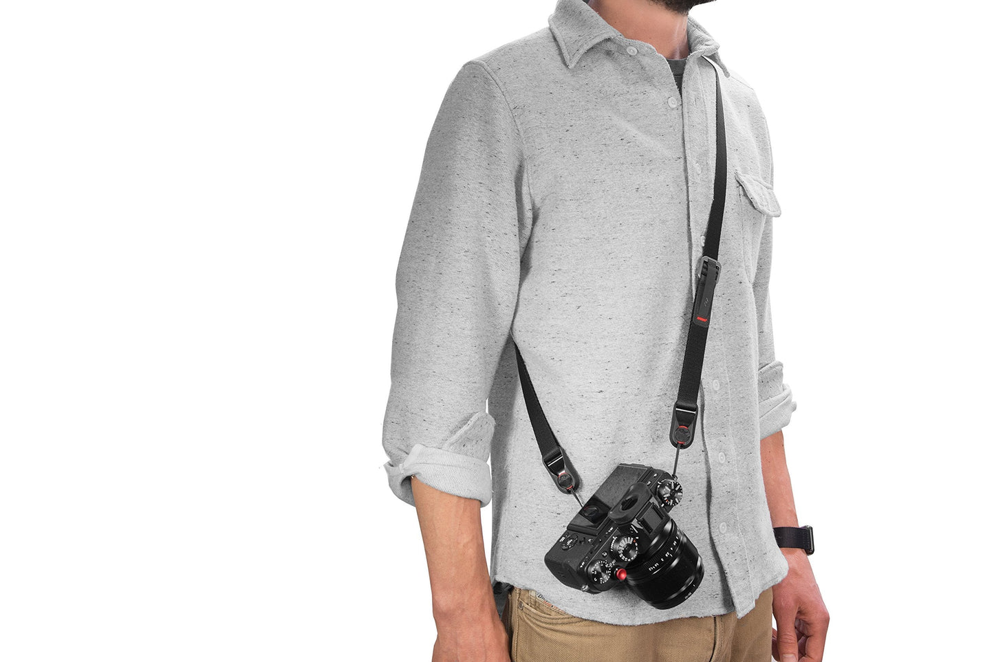 Peak Design Leash Camera Strap, Charcoal, Configurable as a Sling, Neck, Shoulder Strap or Safety Tether, Adjustable, Compact, Quick Release, Camera Straps for Photographers, 200 lb Capacity