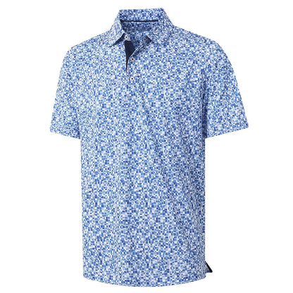 M MAELREG Mens Golf Shirt Short Sleeve Dry Fit Print Moisture Wicking Performance Patterns Collared Polo Shirt