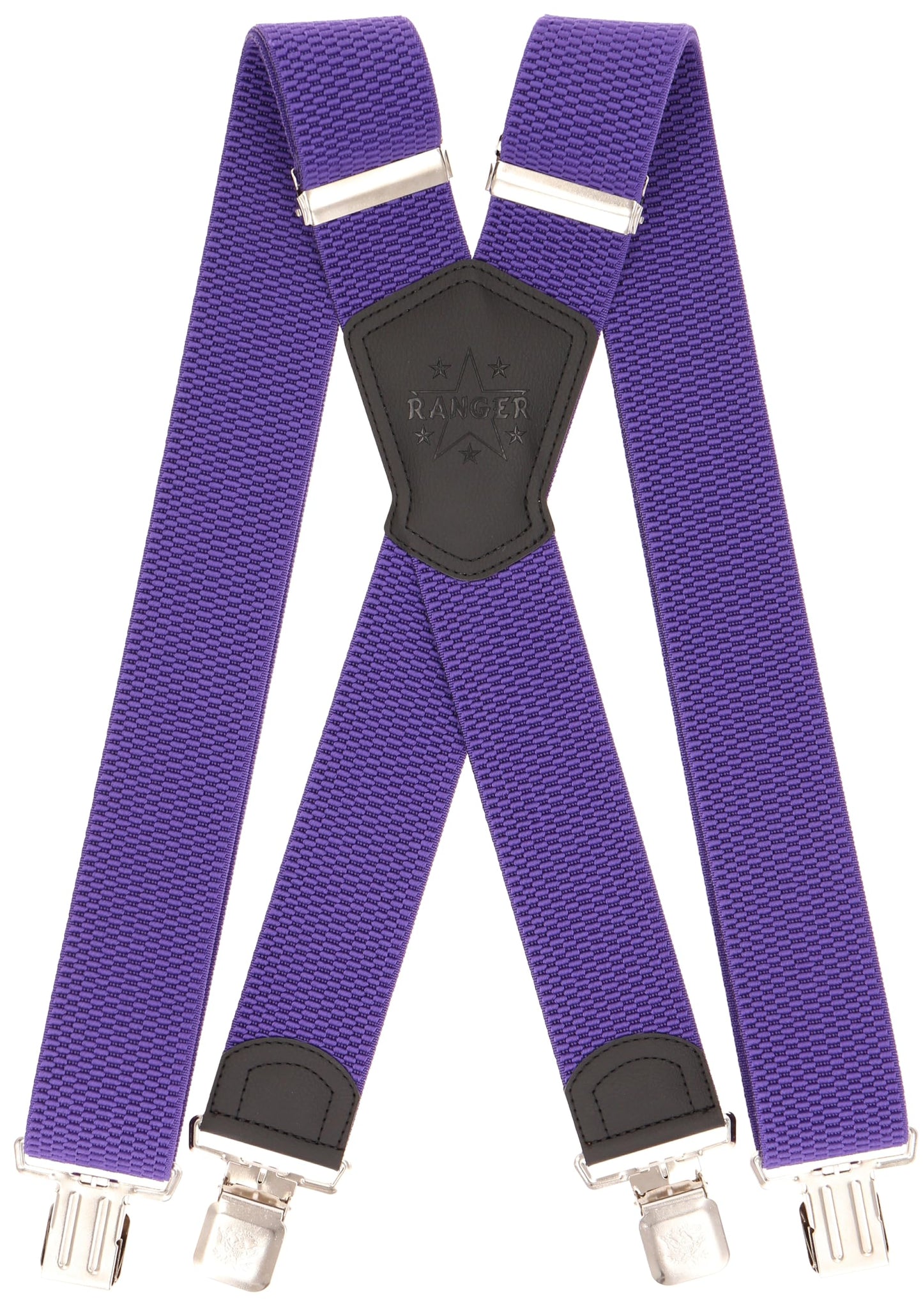 Ranger - Suspenders for Men – 2 inch. Wide, 53 inch. Heavy Duty, Strong, Solid, Long, Formal, Suit Accessories Men - Purple