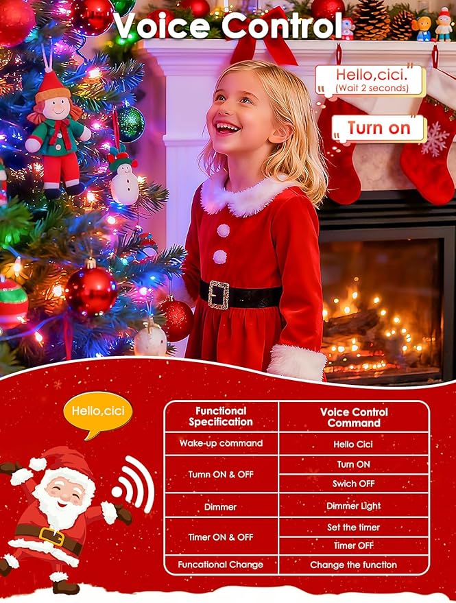 Voice Control Connectable 2PK 164FT 400LED Christmas String Lights Indoor Outdoor with Remote | Smart Twinkle Fairy String Lights 12 Modes & Timer for Xmas Tree Decor (Multicolor)