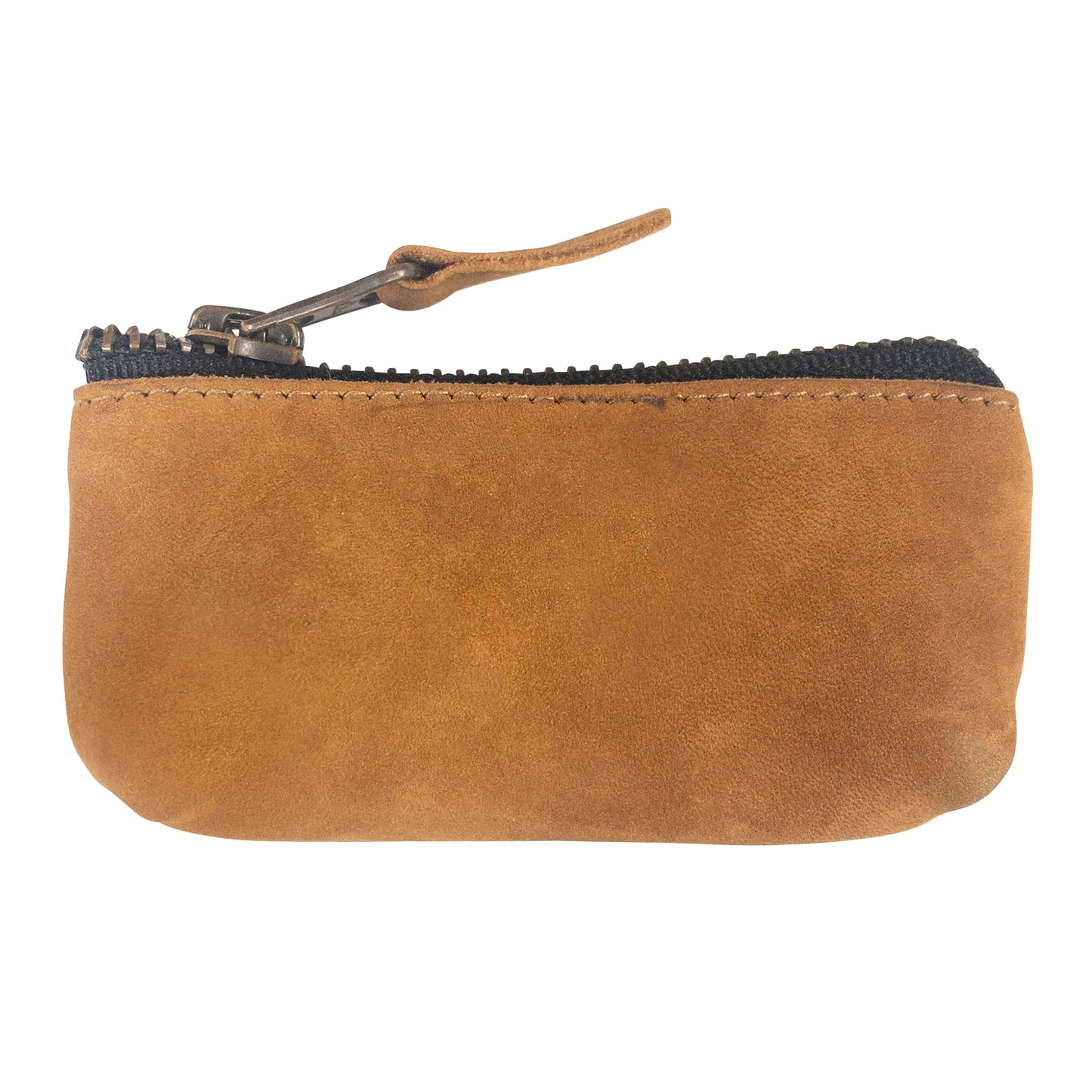 Hide & Drink, Leather Key Holder Pouch, Zippered Coin Bag, Money Purse, Earphone Holder, Charging Cable, Memory Cards Organizer, Vintage Style, Handmade (Old Tobacco)