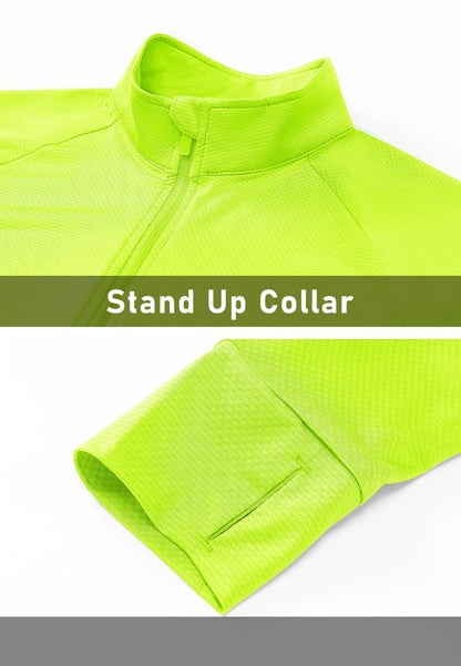 MAGCOMSEN Women's Lightweight Workout Jackets UV Protection Jacket Long Sleeve Shirts Running Fishing Hiking Shirts Fluorescent Yellow S