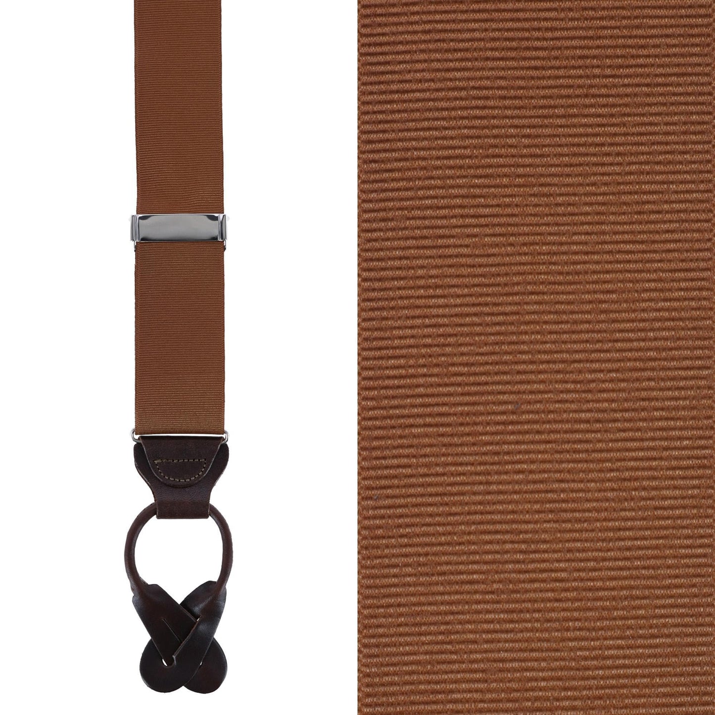 Trafalgar Men's Phoenix 38mm Grosgrain Non Stretch Ribbon Button End Braces (Suspenders), Brown