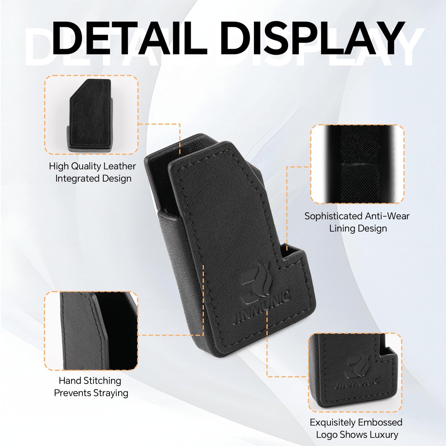 JINMUNIC Leather Lighter Case Cover Holder Sleeve Pouches for S.T Dupont Ligne 2 Lighter Accessories Small Gift Fathers Day for Men