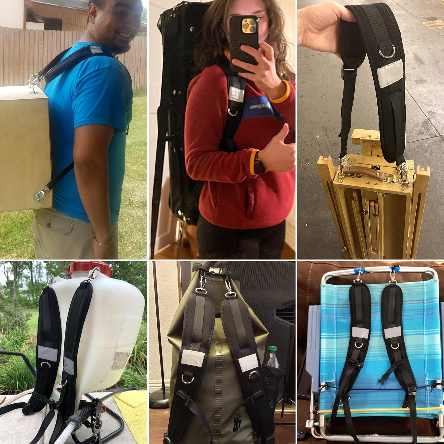 Pitozer Backpack Straps, Backpack Shoulder Strap for bags strap Replacement Padded Strap Adjustable with Metal/Plastic Clips