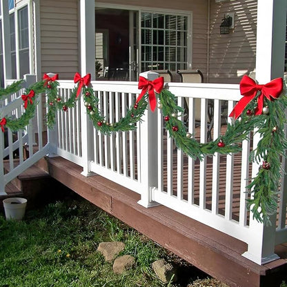 Hananona 4 Pcs 6 Ft Artificial Norfolk Pine Garlands, Realistic Pine Garland, Green Artificial Greenery Garland for Table, Mantle, Wall, Indoor, Outdoor Winter Christmas Decorations (4, 6 FT)