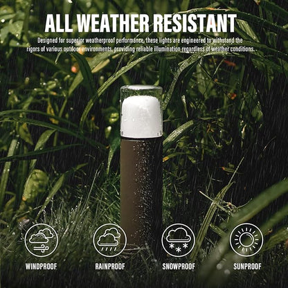 GOODSMANN Low Voltage Bollard Light 2 Watt LED Landscape Lighting 2700K Warm White Weatherproof Pathway Lights Bronze Outdoor Walkway & Sideway & Driveway Round Path Light with Cable Connector