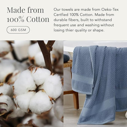 NY Loft 100% Cotton Hand Towel 6 Pack | Super Soft & Absorbent Quick-Dry Hand