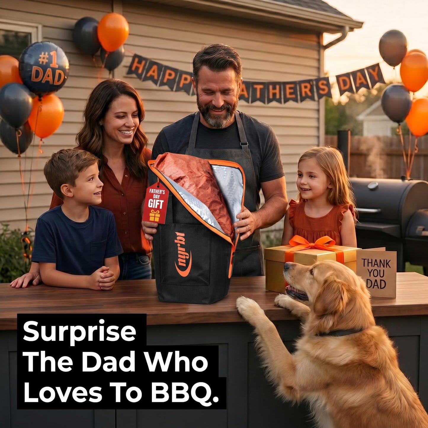 BBQ Blanket for Resting Meat – 21" Insulated Meat Resting Bag Keeps Brisket Juicy & Tender – Heavy-Duty Smoker Grill Accessory for Pork Shoulder, Steak, Turkey – Pitmaster Gifts for Men Dad