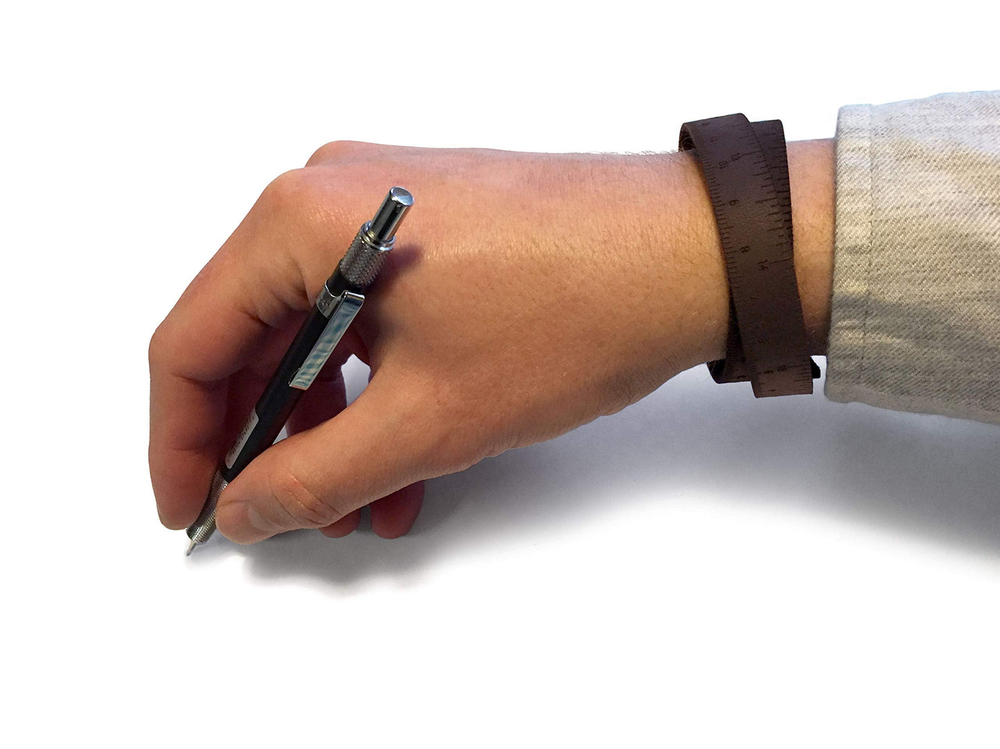 Wrist Ruler Dark Brown 17"| Tape Measure Bracelet | Leather Cuff | Leather Wrap Bracelet | Sewing | Knitting | Crochet | Notion | Gift