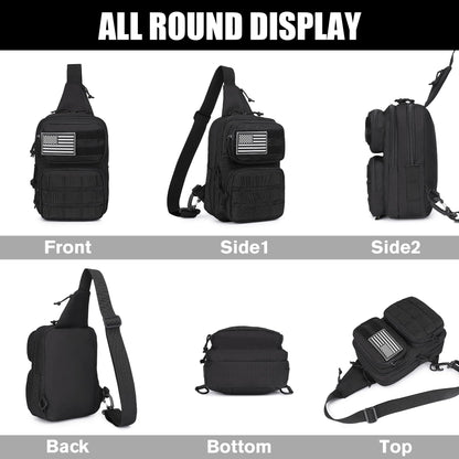 Wotony RFID Blocking Tactical Crossbody Bag for Men - Durable EDC Sling Shoulder Bag with Multi-Pocket Storage
