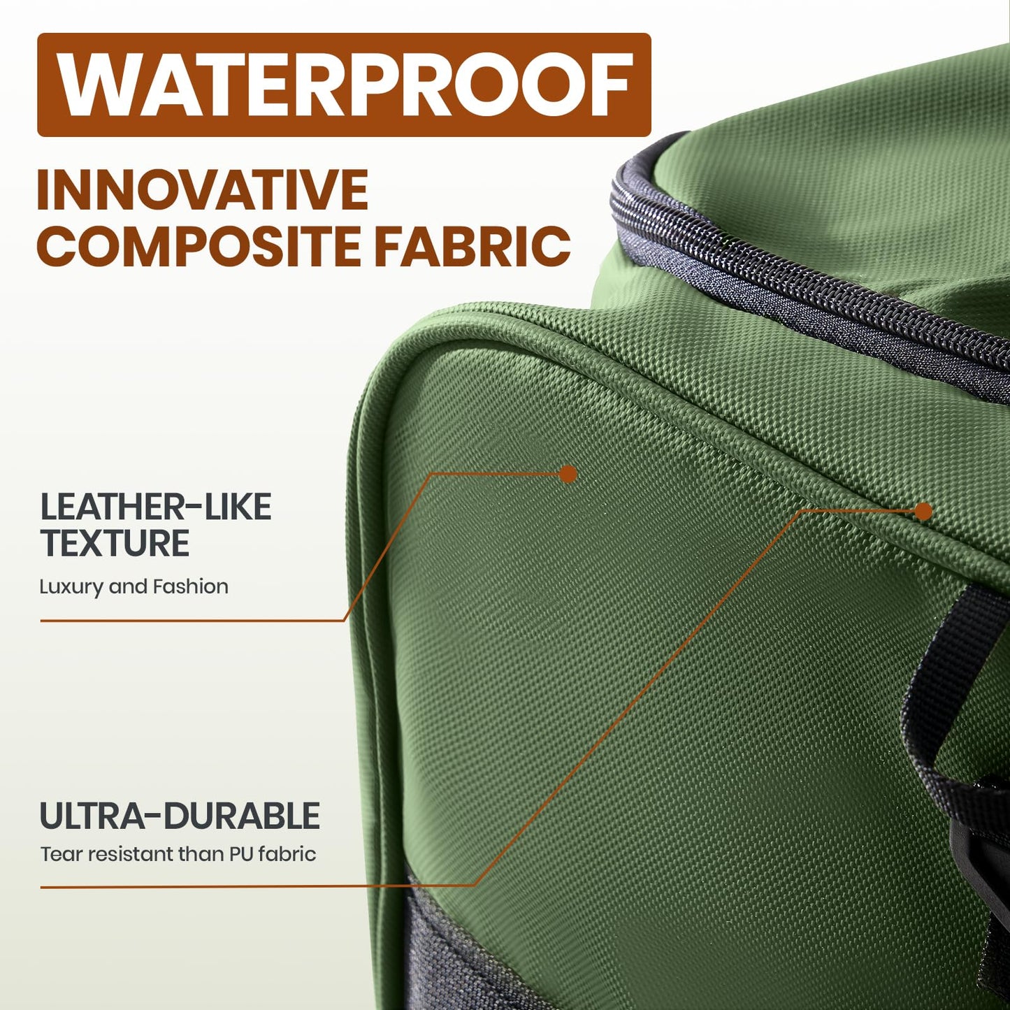 Fanwoli 100L Rolling Duffel Bag with Wheels, Durable Travel Duffel Backpack with Hidden Straps & Waist Support, Waterproof Foldable Luggage for Outdoor, Airport & Camping, Men/Women,Green
