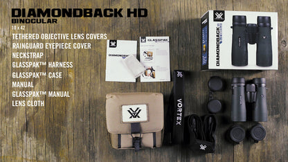 Vortex Optics Diamondback HD 10x42 Binoculars - HD Optical System, Non-slip Grip, Waterproof, Fogproof, Shockproof, Included GlassPak - Unlimited, Unconditional Warranty