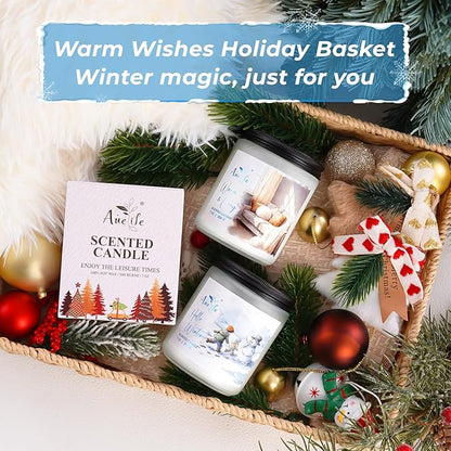 Hello Winter Candle | Fresh Citrus & Jasmine Scented Soy Candles - Winter Aromatherapy Candle Gift for Women & Men, Cozy Holiday Home Décor Candles, Long Lasting Clean Burn