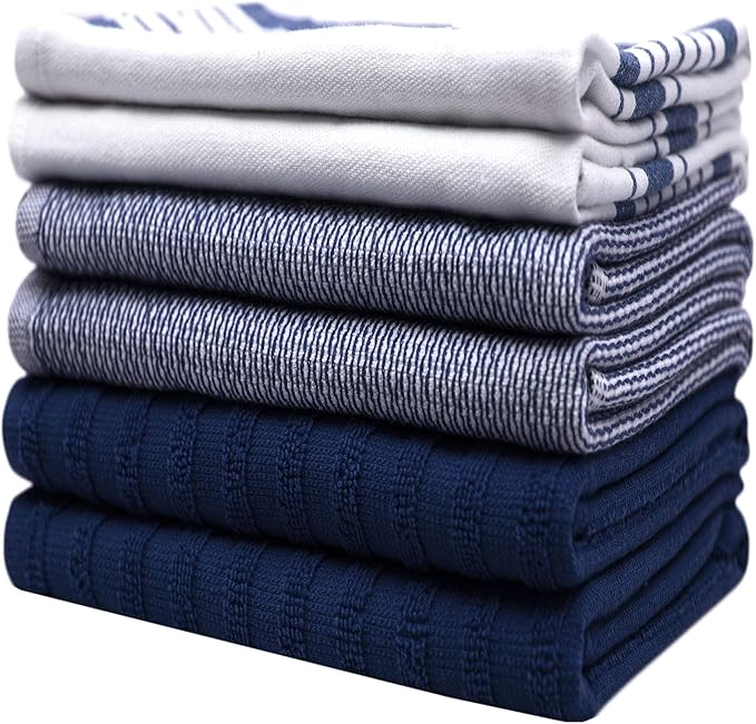 Premium Kitchen Towels | Large Cotton Dish Towels | Flat & Terry Highly