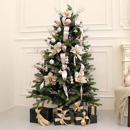 Christmas Ball Ornaments Set Shatterproof Christmas Tree Ornaments 24 PCS Painted Shaped Styles Xmas Tree for Holiday Decor,Rose Gold