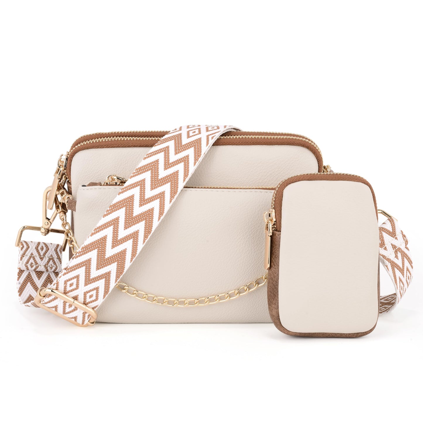 UTO Small Crossbody Bags for Women 3 in 1 Trendy Belt Purse Fashion Designer Mini Cute Sling Fanny Chest Pack