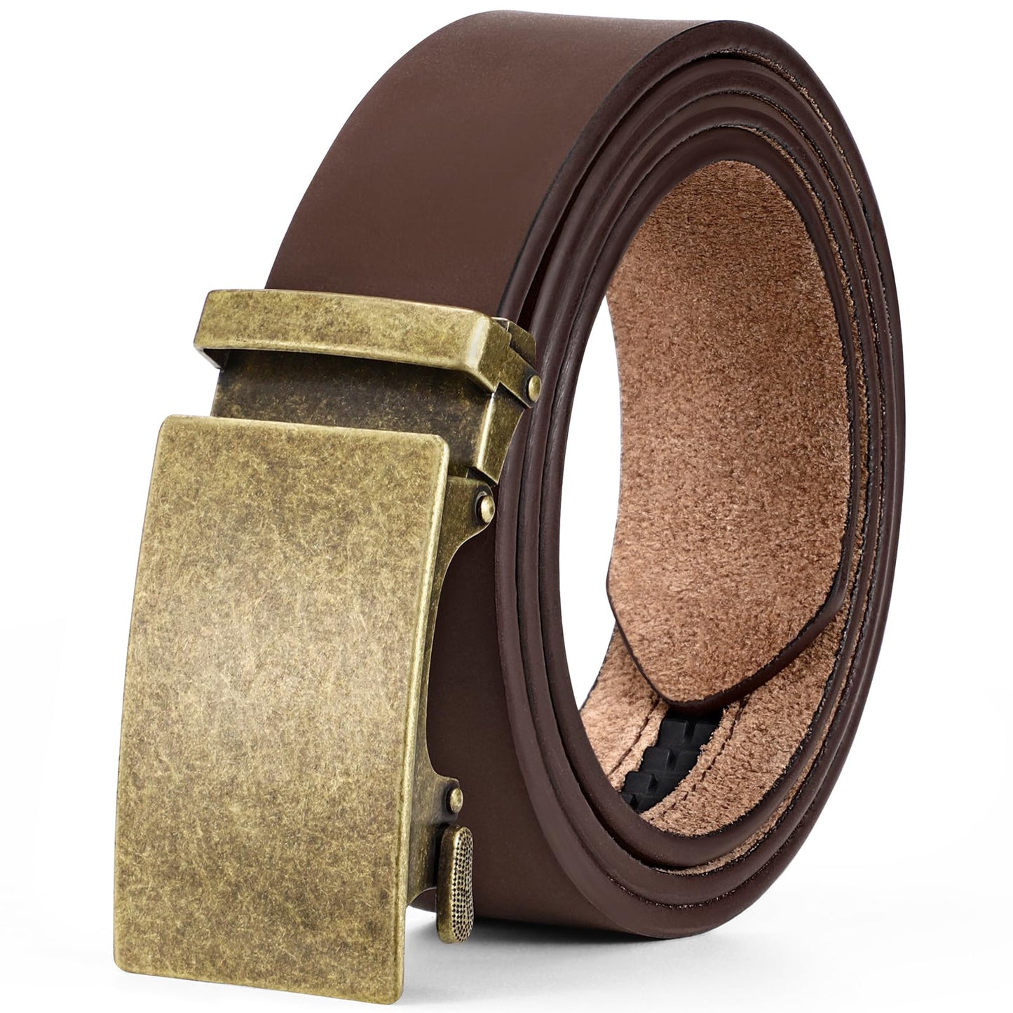 OZNDAS Mens Leather Belt, Ratchet Belts for Men Full Grain Leather Handmade, 100% Italian Top genuine Leather Dress Belts
